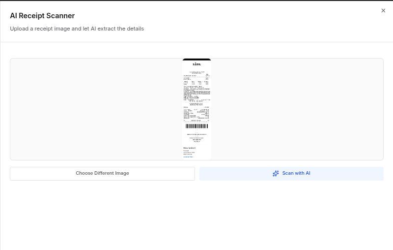 AI scan — upload or start